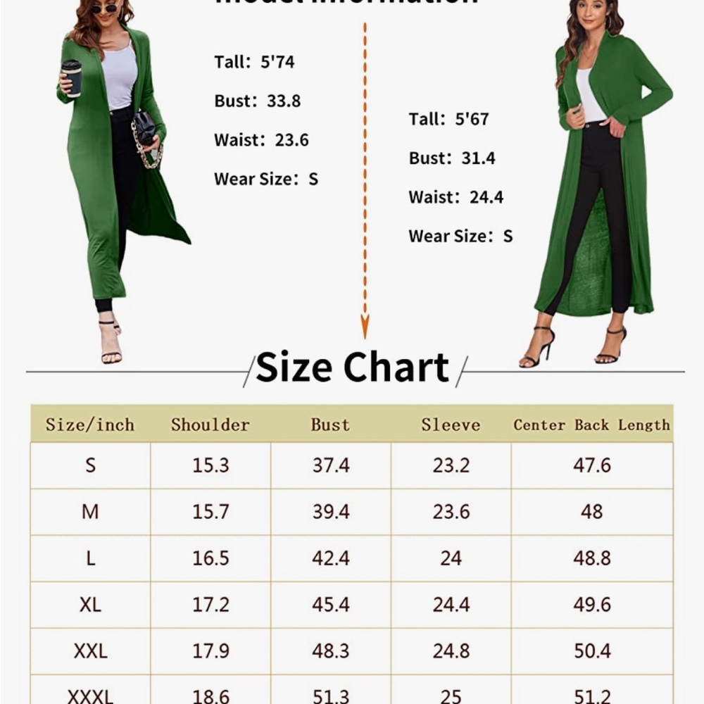 Women Floor Length Open Front Drape Cardigan Lightweight Long Sleeve - Picture 3 of 3